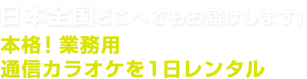 【日本全国対応】本格カラオケ1日レンタル